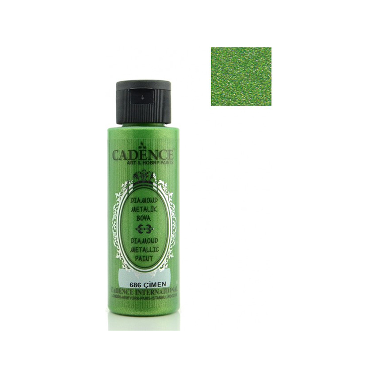 686000 CADENCE АКРИЛНА БОЯ DIAMOND METALLIC 70 МЛ - GRASS 686 - Изображение 1