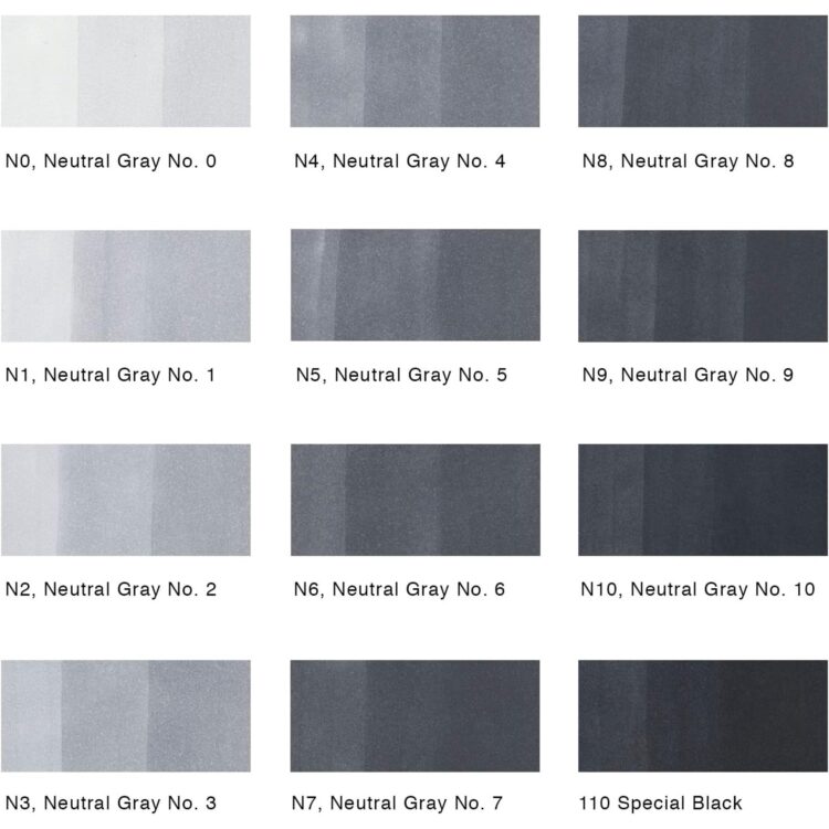 COPIC MARKER КОМПЛЕКТ - NEUTRAL GRAY COLORS 12 ЦВ. - Изображение 2