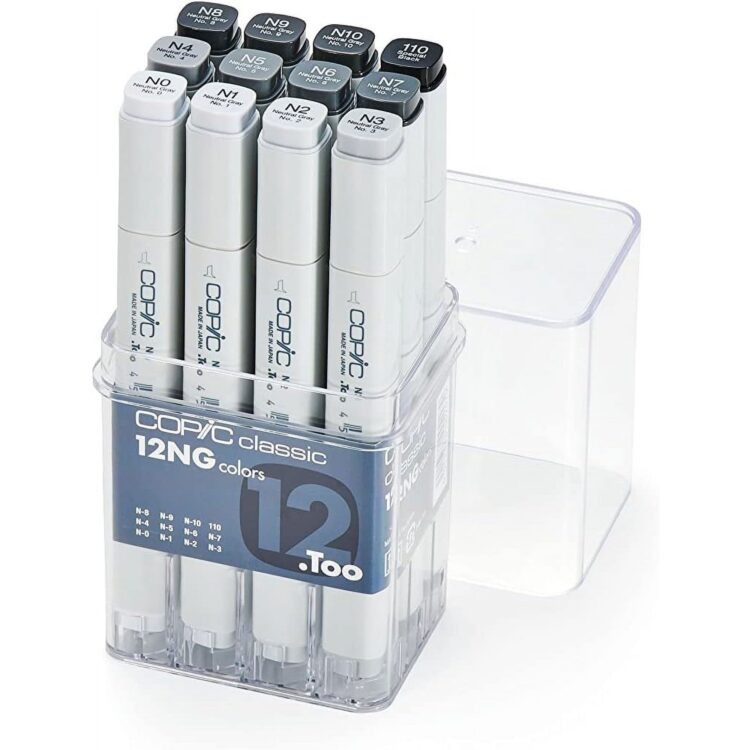 COPIC MARKER КОМПЛЕКТ - NEUTRAL GRAY COLORS 12 ЦВ. - Изображение 1