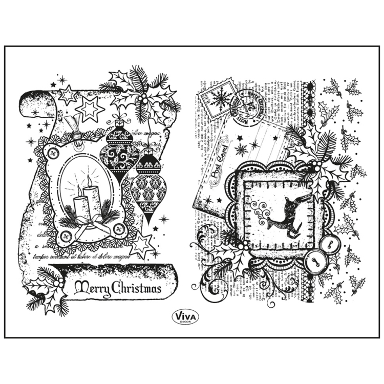 403090-108487 VIVA DECOR СИЛИКОНОВИ ПЕЧАТИ - SCROLL MERRY CHRISTMAS - Изображение 1