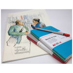 HAHNEMUHLE СКИЦНИК SKETCH & NOTE СИВ/РОЗОВ 125ГР А6 20Л.