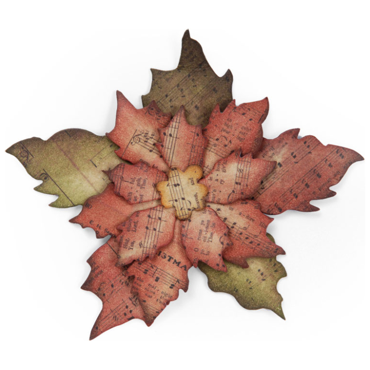 658261-91890 SIZZIX BIGZ ЩАНЦИ ЗА ИЗРЯЗВАНЕ - TATTERED POINSETTIA - Изображение 1