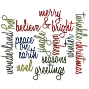 SIZZIX THINLITS ЩАНЦИ ЗА ИЗРЯЗВАНЕ - HOLIDAY WORDS: SCRIPT