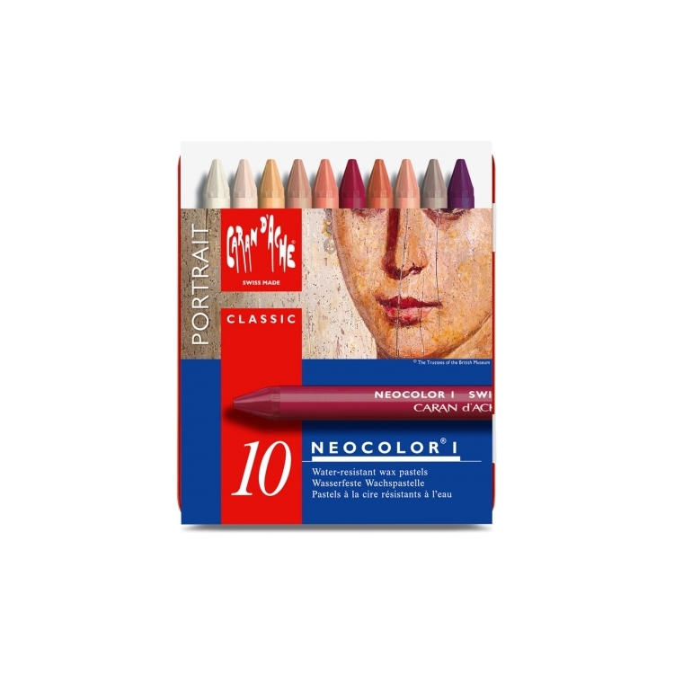 CARAN D'ACHE ВОСЪЧНИ ПАСТЕЛИ NEOCOLOR I PORTRAIT 10 ЦВ - Изображение 1