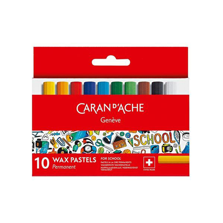 702710 CARAN D'ACHE SCHOOL ВОСЪЧНИ ПАСТЕЛИ 10 ЦВ. - Изображение 1
