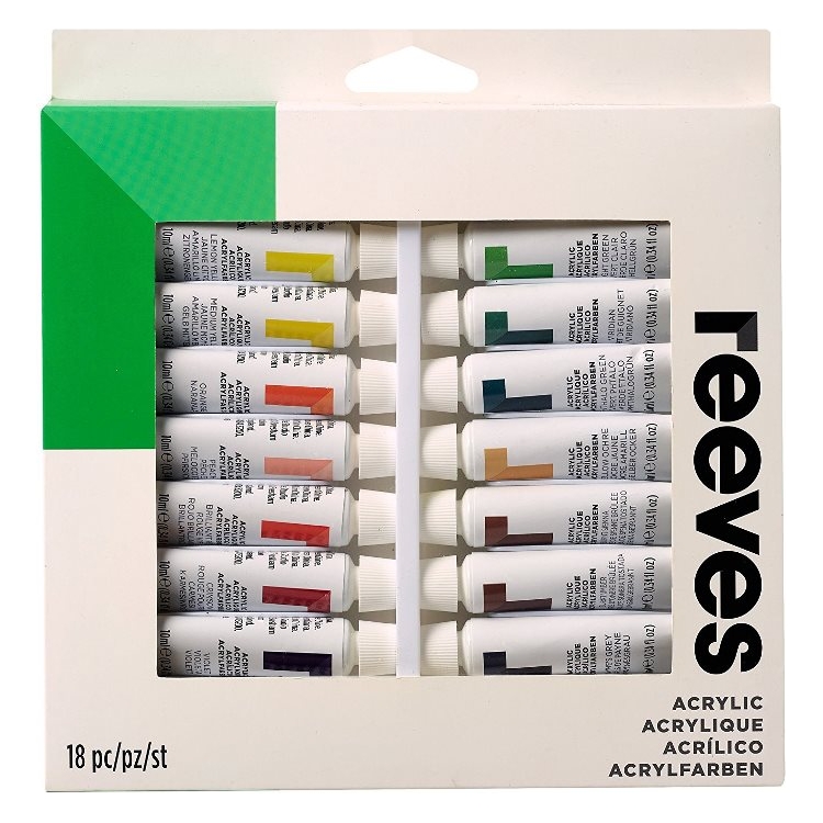 839210-146618 REEVES АКРИЛНИ БОИ 18 ЦВ Х 10 МЛ-8394210 - Изображение 1