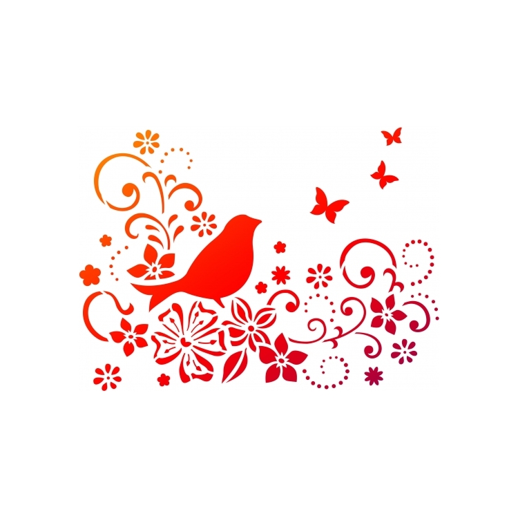 902078-127910 VIVA DECOR УНИВЕРСАЛЕН ШАБЛОН A4 - BIRD ON A TWING - Изображение 1