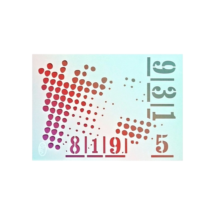 902745-108531 VIVA DECOR УНИВЕРСАЛЕН ШАБЛОН A5 - DOTS AND NUMBERS - Изображение 1