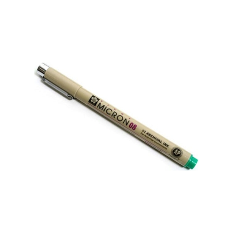 082901 SAKURA PIGMA MICRON ТЪНКОПИСЕЦ 08 GREEN - XSDK08#29 - Изображение 1