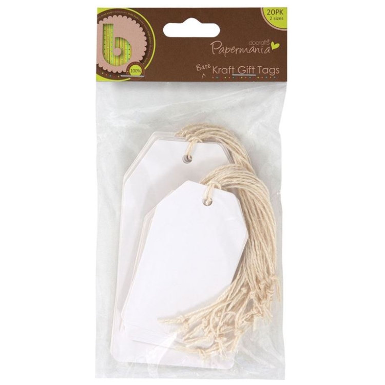 174301-161562 DOCRAFTS WHITE GIFT TAGS 20 БР. - PMA 174301 - Изображение 1