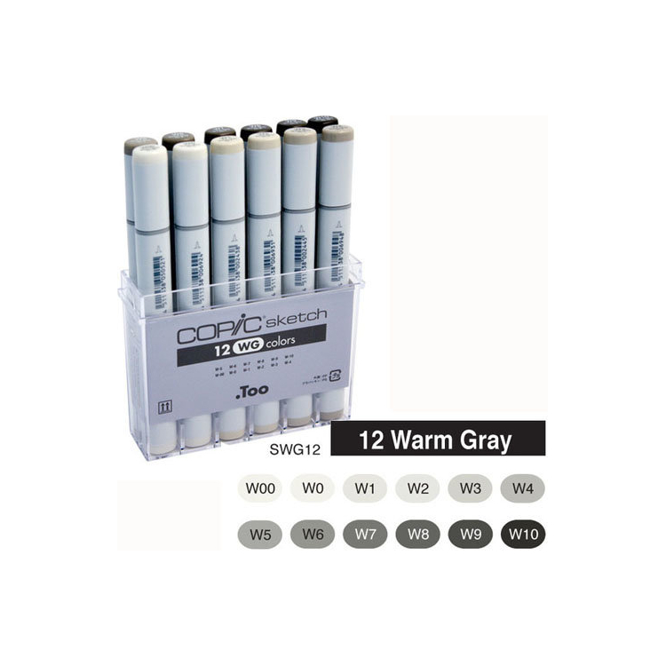 COPIC SKETCH КОМПЛЕКТ - 12 ЦВ. GRAY SET WG - Изображение 2