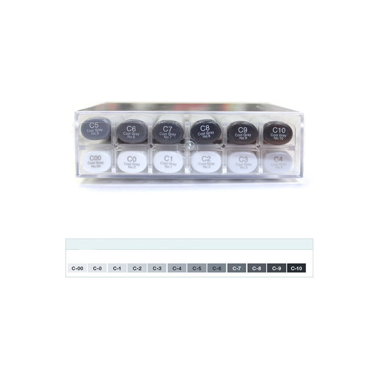 COPIC SKETCH КОМПЛЕКТ - 12 ЦВ. GRAY SET CG - Изображение 2