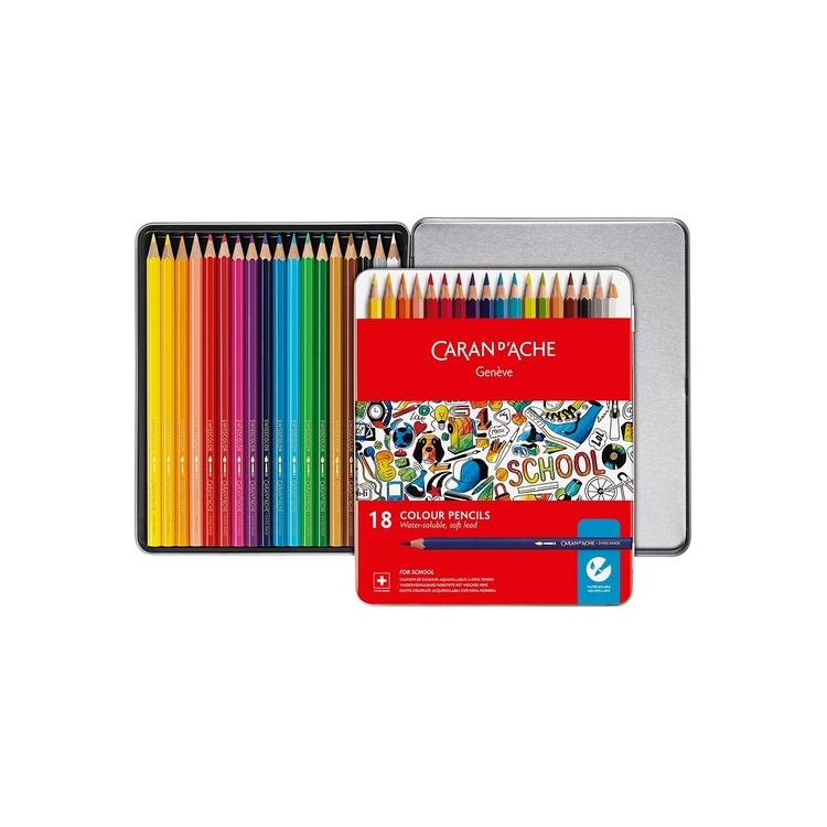 CARAN D'ACHE SCHOOL АКВАРЕЛНИ МОЛИВИ 18 ЦВ. - Изображение 3