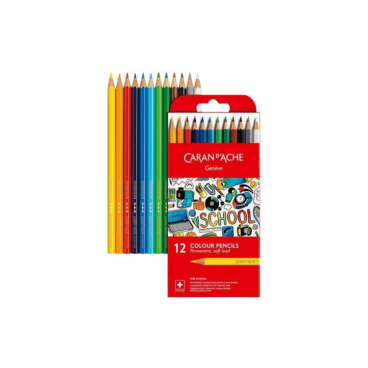CARAN D'ACHE SCHOOL ЦВЕТНИ МОЛИВИ 12 ЦВ. - Изображение 2