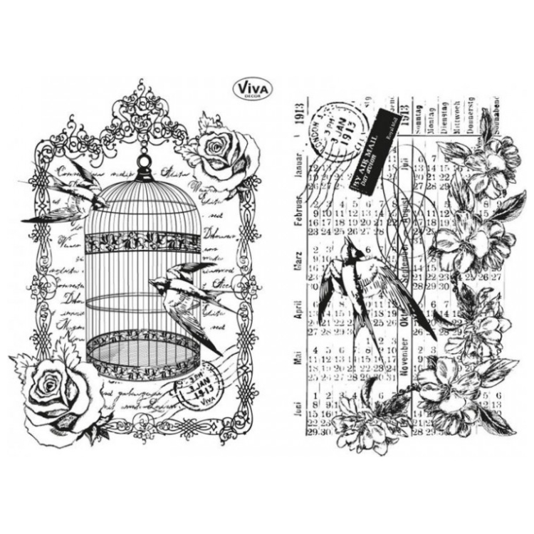 VIVA DECOR СИЛИКОНОВИ ПЕЧАТИ - BIRDCAGE & SWALLOWS - Изображение 2