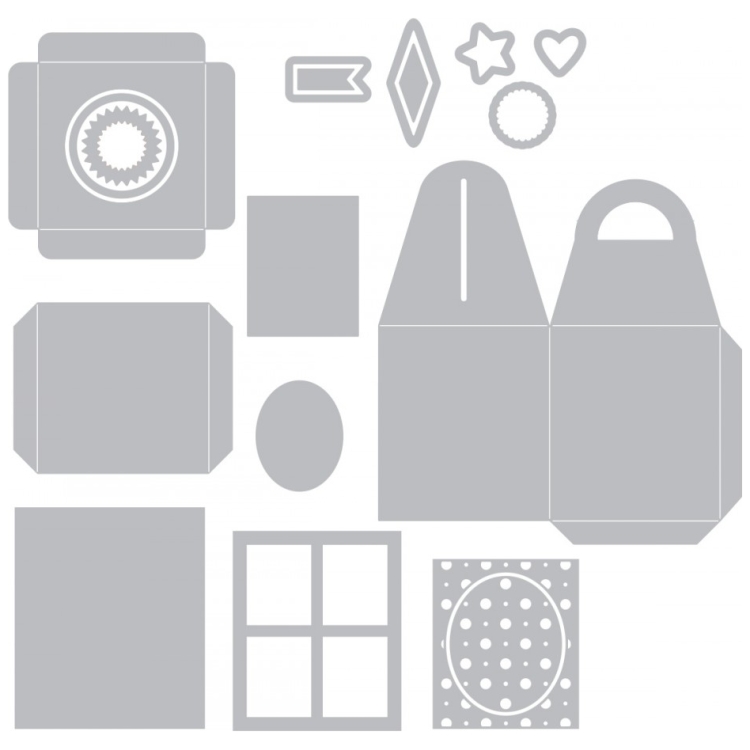 SIZZIX THINLITS ЩАНЦИ ЗА ИЗРЯЗВАНЕ - BOX, CUPCAKE - Изображение 4