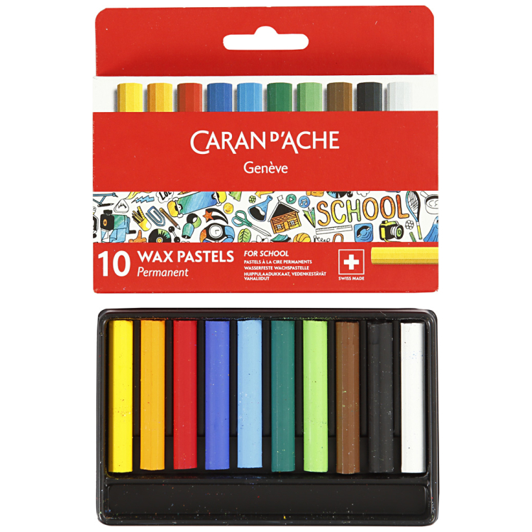 CARAN D'ACHE SCHOOL ВОСЪЧНИ ПАСТЕЛИ 10 ЦВ. - Изображение 2