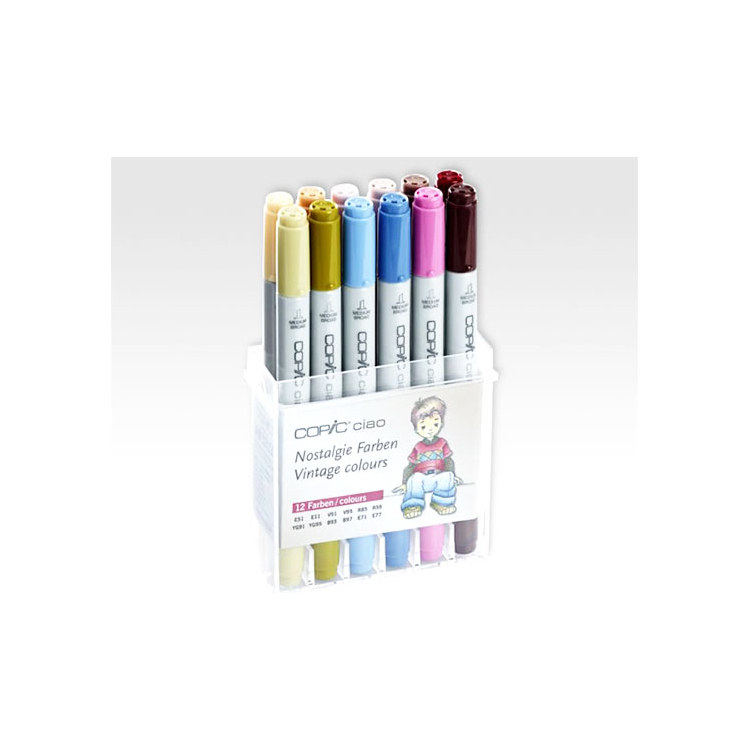220703 COPIC CIAO КОМПЛЕКТ - 12 ЦВ. VINTAGE SET - Изображение 1