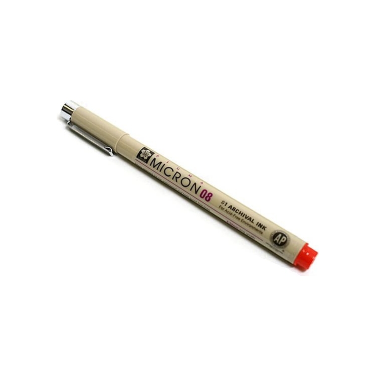 081900 SAKURA PIGMA MICRON ТЪНКОПИСЕЦ 08 RED - XSDK08#19 - Изображение 1