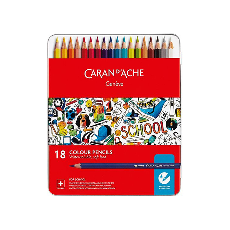290318 CARAN D'ACHE SCHOOL АКВАРЕЛНИ МОЛИВИ 18 ЦВ. - Изображение 1
