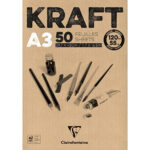CLAIREFONTAINE БЛОК С КРАФТ ХАРТИЯ 29,7/42, 50 Л.120 ГР.