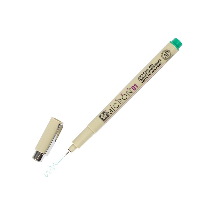 01 green_ SAKURA PIGMA MICRON ТЪНКОПИСЕЦ 01 GREEN - XSDK01#29 - Изображение 1