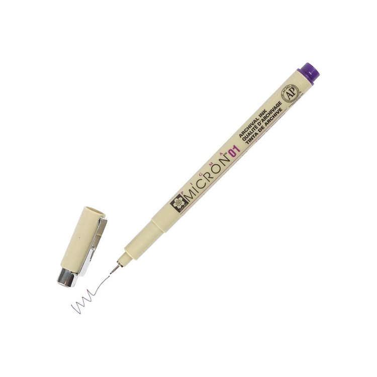 01 purple_ SAKURA PIGMA MICRON ТЪНКОПИСЕЦ 01 PURPLE - XSDK01#24 - Изображение 1