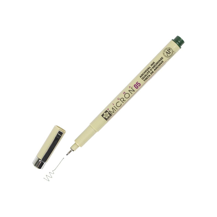 05 hunter green_ SAKURA PIGMA MICRON ТЪНКОПИСЕЦ 05 H.GREEN - XSDK05#230 - Изображение 1