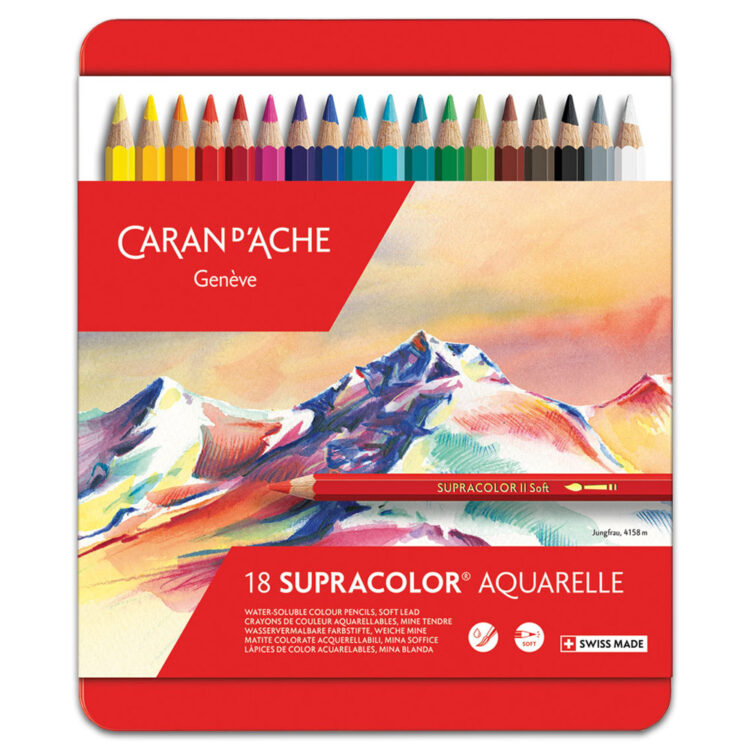 388318 CARAN D'ACHE АКВАРЕЛНИ МОЛИВИ SUPRACOLOR КОМПЛЕКТ 18 ЦВ - Изображение 1