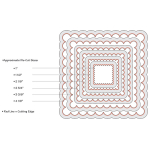 SIZZIX FRAMELITS ЩАНЦИ ЗА ИЗРЯЗВАНЕ - SQUARES, SCALLOP - Изображение 3