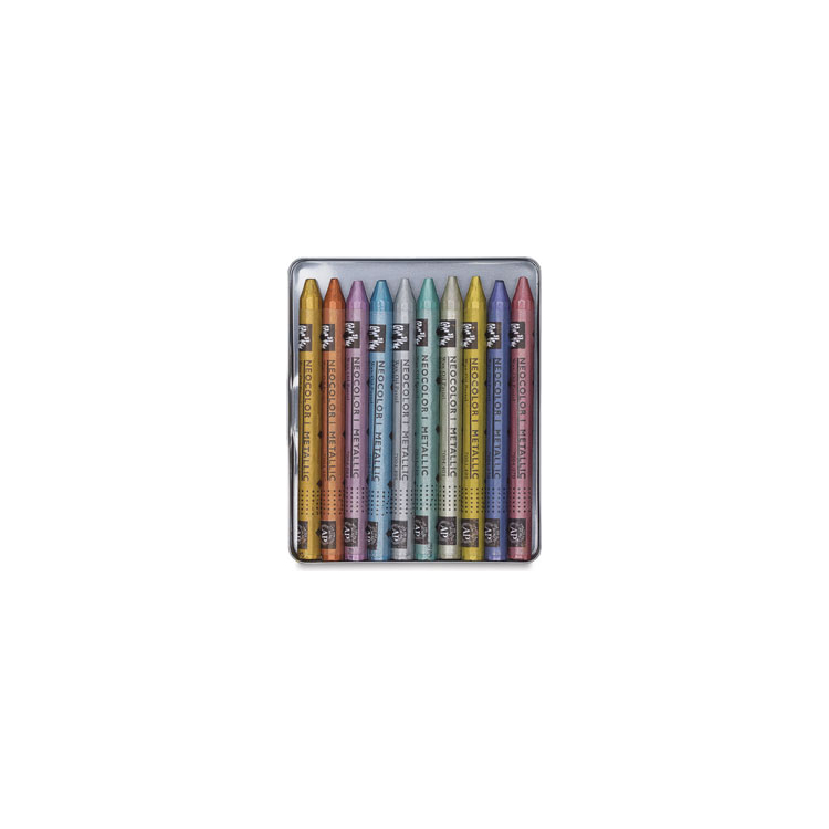CARAN D'ACHE ВОСЪЧНИ ПАСТЕЛИ МЕТАЛИЦИ NEOCOLOR I 10 ЦВ - Изображение 2