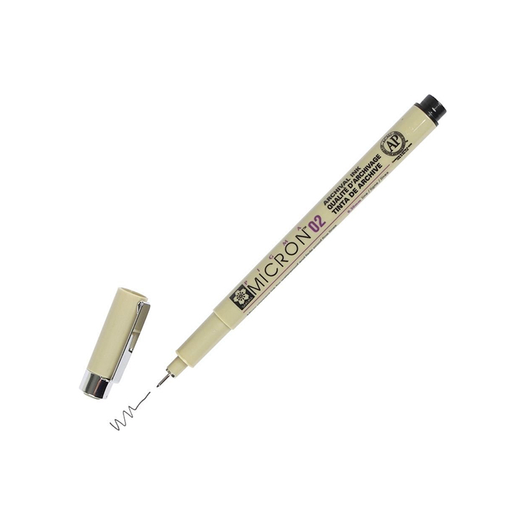 02 black_ SAKURA PIGMA MICRON ТЪНКОПИСЕЦ 02 BLACK - XSDK02#49 - Изображение 1