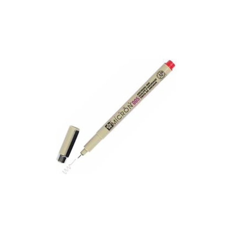 005190 SAKURA PIGMA MICRON ТЪНКОПИСЕЦ 005 RED - XSDK005#19 - Изображение 1