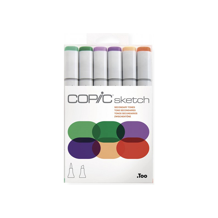 217663 COPIC SKETCH КОМПЛЕКТ - 6 ЦВ SECONDARY TONES - Изображение 1