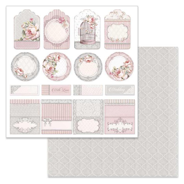 SBB628 STAMPERIA WEDDING TAG ДИЗАЙНЕРСКИ КАРТОН 31,5/30,5СМ-SBB628 - Изображение 1