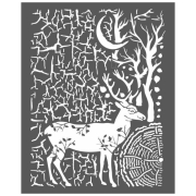 STAMPERIA DEER AND BARK STENCIL - ШАБЛОН 20 Х 25СМ - KSTD044