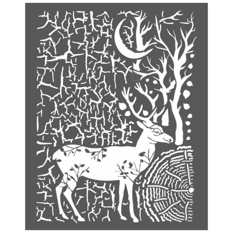 STAMPERIA DEER AND BARK STENCIL - ШАБЛОН 20 Х 25СМ - KSTD044 - Изображение 1