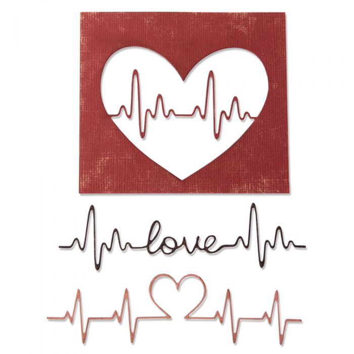 664416 SIZZIX THINLITS ЩАНЦИ ЗА ИЗРЯЗВАНЕ - HEARTBEAT - Изображение 1