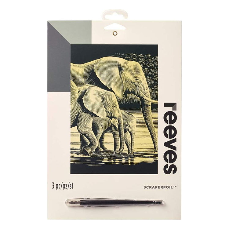 REEVES КОМПЛЕКТ ЗА РИСУВАНЕ С ИЗДРАСКВАНЕ - ELEPHANTS PPCF54 - Изображение 1