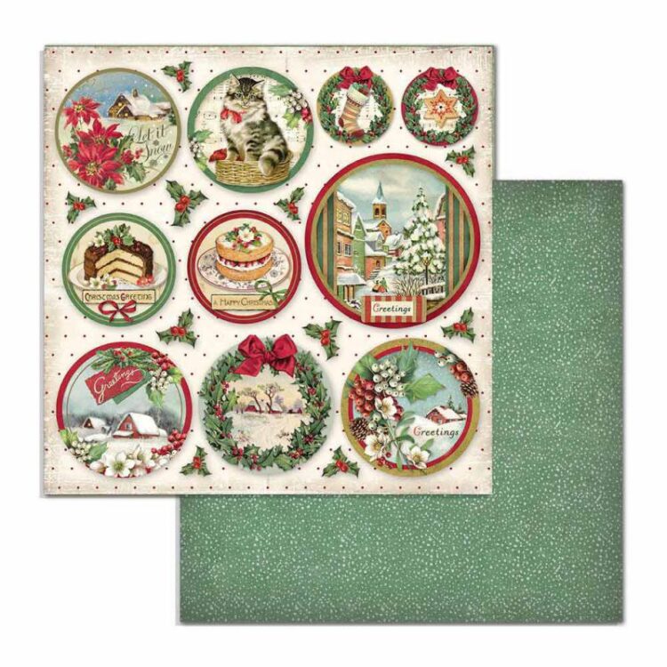 SBB704 STAMPERIA CLASSIC CHRISTMAS КАРТОН 30,5/30,5 СМ - SBB704 - Изображение 1