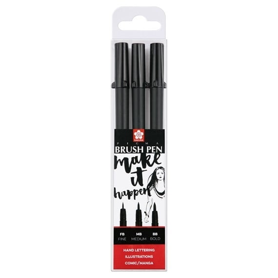 POXFVKBP349 SAKURA PIGMA BRUSH PEN HAND LETTERING 3БР. - POXFVKBP349 - Изображение 1