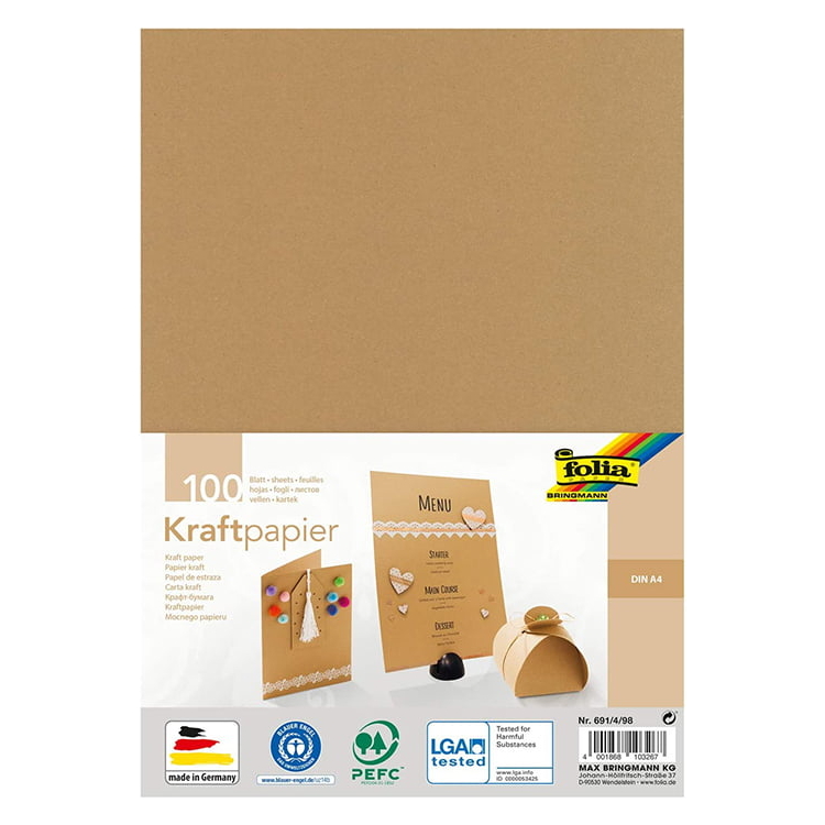 FOLIA КРАФТ КАРТОН А4, 120 ГР - Изображение 1