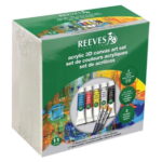 REEVES АКРИЛНИ БОИ 5 ЦВ Х 10 МЛ + 3D ПЛАТНА И ЧЕТКИ 8490001
