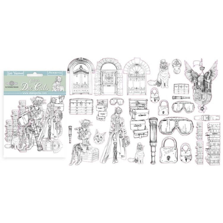 DFLDCP02 STAMPERIA LADY VAGABOND CLEAR DIE CUTS 28 БР. DFLDCP02 - Изображение 1