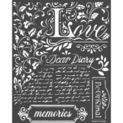STAMPERIA DEAR DIARY STENCIL - ШАБЛОН 20 Х 25 СМ - KSTD059
