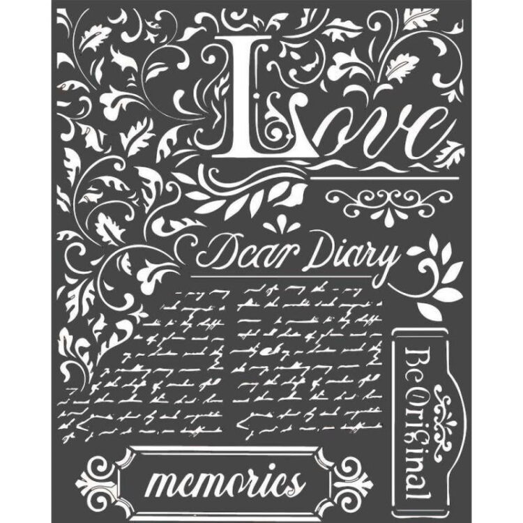 KSTD059 STAMPERIA DEAR DIARY STENCIL - ШАБЛОН 20 Х 25 СМ - KSTD059 - Изображение 1