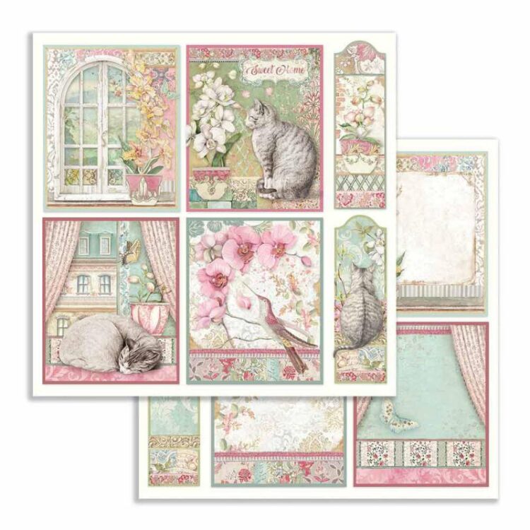 SBB755 STAMPERIA ORCHIDS AND CATS КАРТОН 30,5/30,5 СМ - SBB755 - Изображение 1