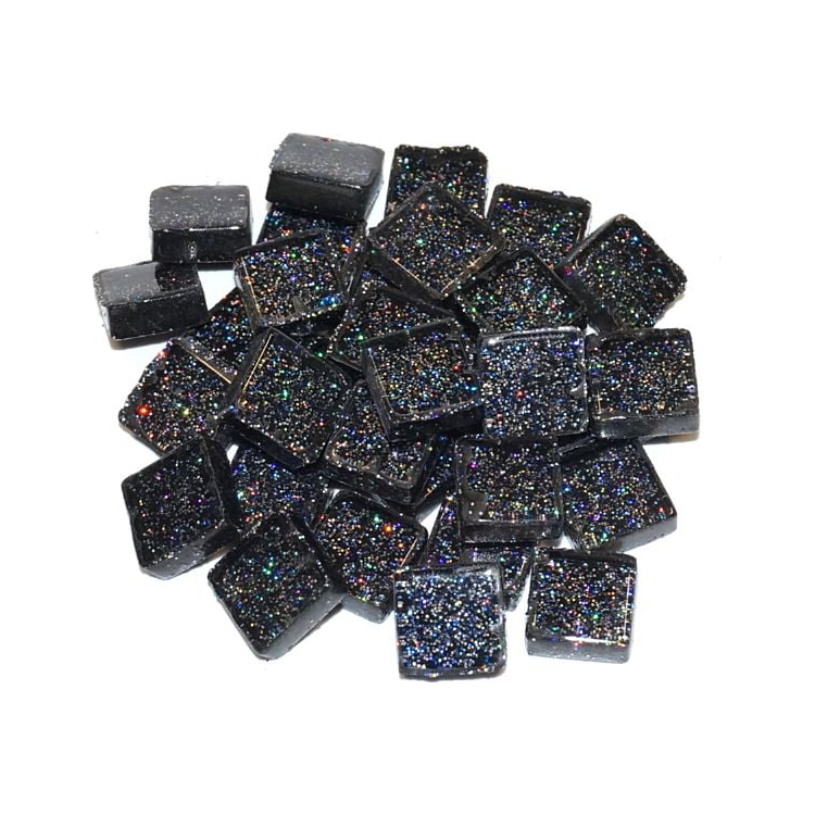 S85-10 MOSAIKSTEIN МОЗАЙКА 10Х10Х4 ММ 1 КГ. S85 -10B - ЧЕРНА ГЛИТЕР - Изображение 1
