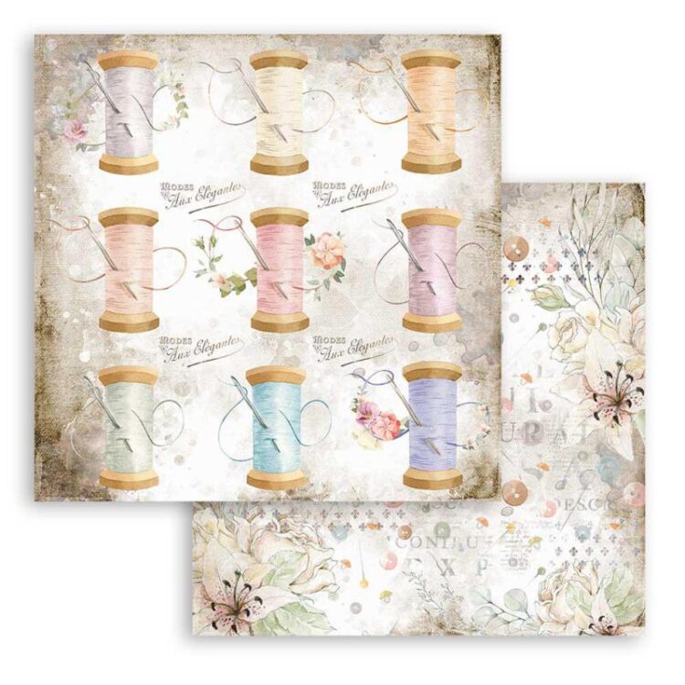 STAMPERIA THREADS ДИЗАЙНЕРСКИ КАРТОН 30,5/30,5 СМ - SBB790 - Изображение 1