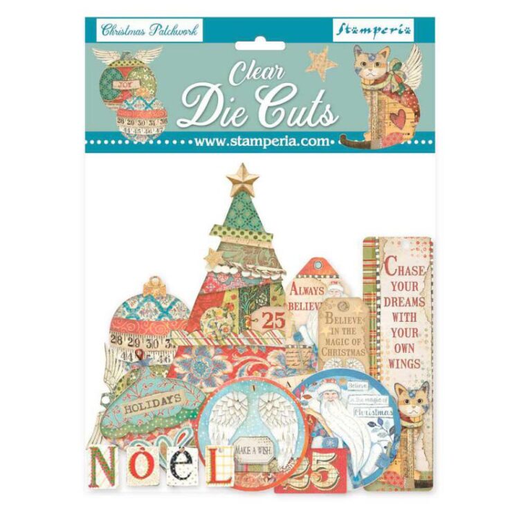 STAMPERIA CHRISTMAS PATCHWORK CLEAR DIE CUTS 51 БР. DFLDCP08 - Изображение 1